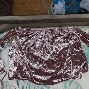 velvet off the the shoulder top